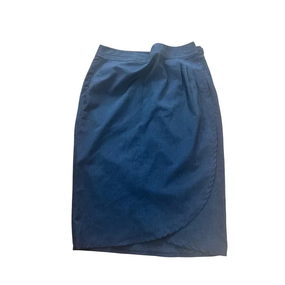 Rip Skirt Womens XS Navy Blue Tulip Hem Career Pencil Skirt - Picture 1 of 3